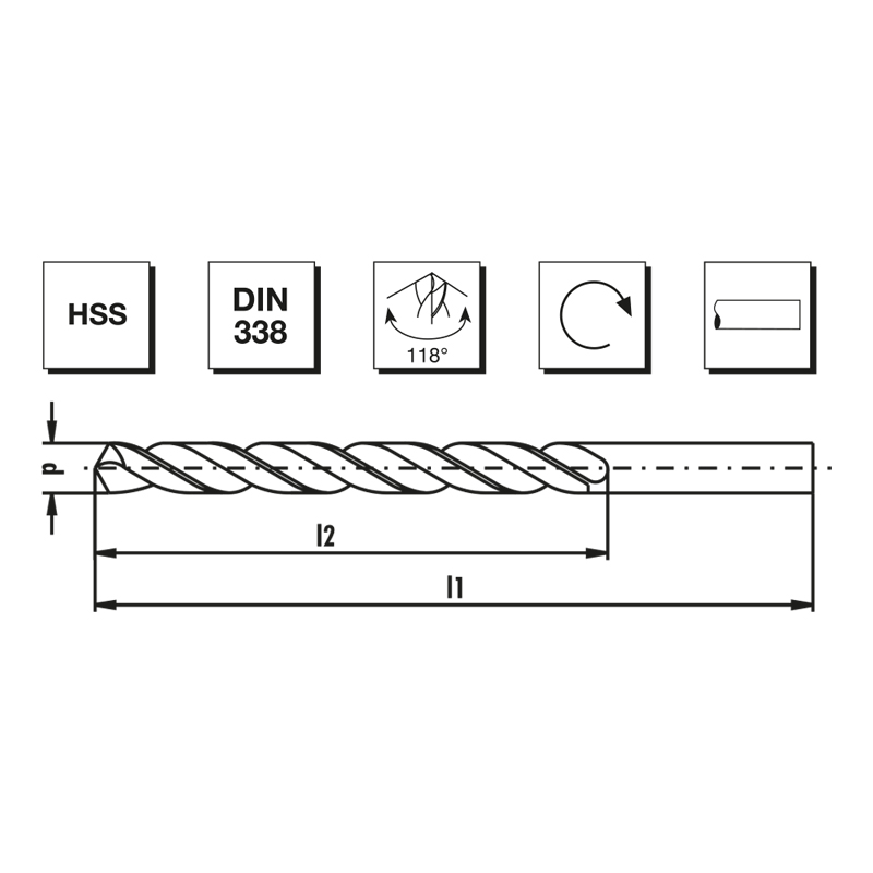 DIN 338 Hss Silindirik Matkap Ucu